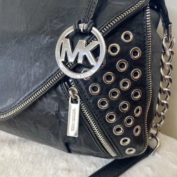 Michael Kors Black Leather Satchel EUC - Picture 2 of 14